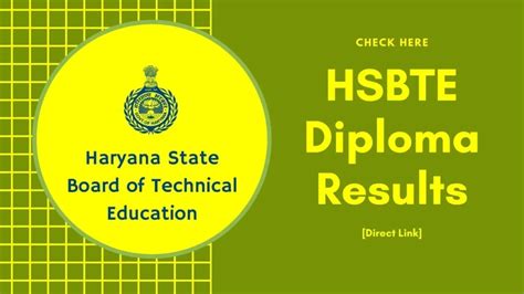 HSBTE Result 2024 Out: Haryana Poly Diploma Exams .